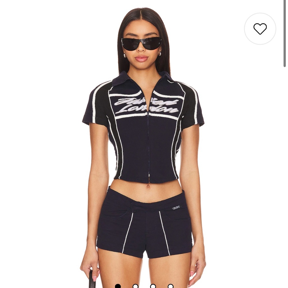 Jaded London Black and White Moto Top